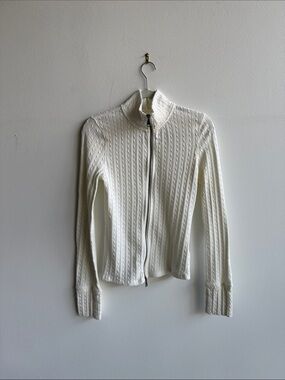 We The Free Cream Cable Zip-Up Cardigan